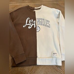 Hollister womens small Two-Tone Los Angeles Crewneck Sweater